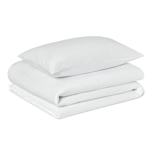 Amazon Basics Juego de Funda N&oacute;rdica Cama 80/90 de Algod&oacute;n Org&aacute;nico, 2 Piezas, Funda de edred&oacute;n...