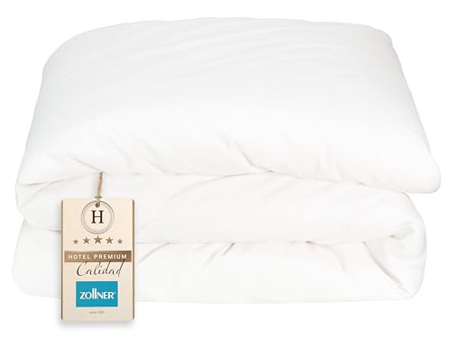ZOLLNER Funda n&oacute;rdica de algod&oacute;n 100%, Blanca, Cama 80-90 cm, 140x200 cm