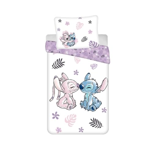My sweety pop - Juego de cama para ni&ntilde;a Lilo&Stitch de 2 piezas, funda de edred&oacute;n reversible, 140...