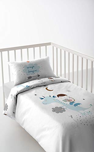 Haciendo el Indio S2802445 Funda N&oacute;rdica Magic Dragon C, Tama&ntilde;o Cuna de 60, 100 X 120 + 20 Cm