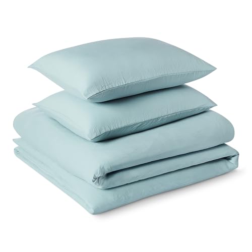 Amazon Basics Juego de Funda N&oacute;rdica Cama 150/160 de Microfibra Prelavada, Extra Suave con Efecto...
