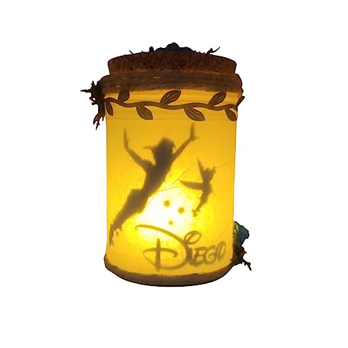 Campanilla capturada en tarro luminoso,luz quitamiedos habitaci&oacute;n de bebe luz de ambiente (Peter...