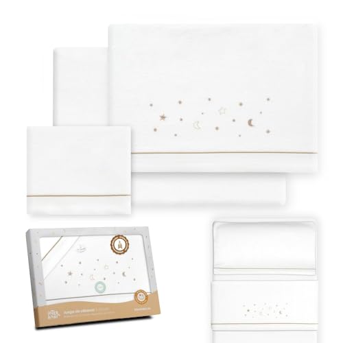 Interbaby - Juego Sabanas Minicuna 50x80 Algod&oacute;n 100% | Sabana Cuna Bebe Franela, C&aacute;lida | Incluye...