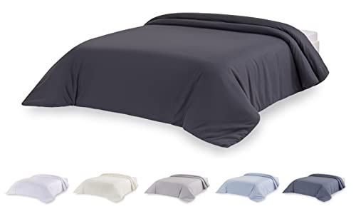 Todocama – Funda nórdica de Microfibra para edredón de Tacto Extra Suave. (Gris Oscuro - Cama...