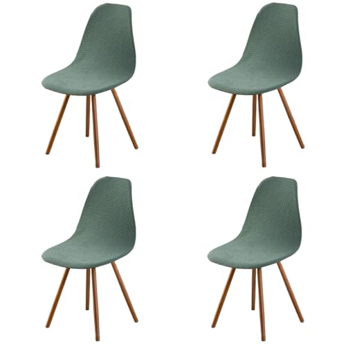 Highdi Fundas para Sillas de Comedor El&aacute;sticas, 4 Piezas Fundas Sillas Ajustables Verde Terciopelo...