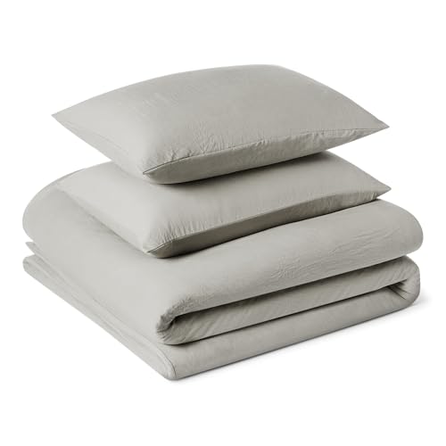 Amazon Basics Juego de Funda Nórdica Cama 150/160 de Microfibra Prelavada, Extra Suave con Efecto...