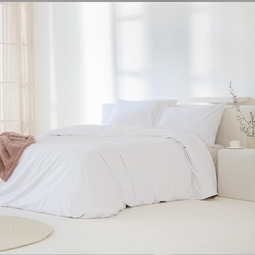 COTTON ARTean Funda Edred&oacute;n N&oacute;rdico Cama 200 Percal Algod&oacute;n 200 Hilos Noa Blanco 3 Piezas 280x240...