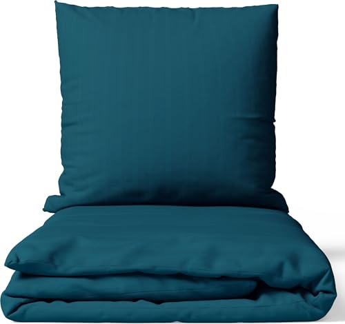 Leonado Vicenti Ropa de cama de sat&eacute;n, 100% algod&oacute;n, damasco, color petr&oacute;leo, para las 4...