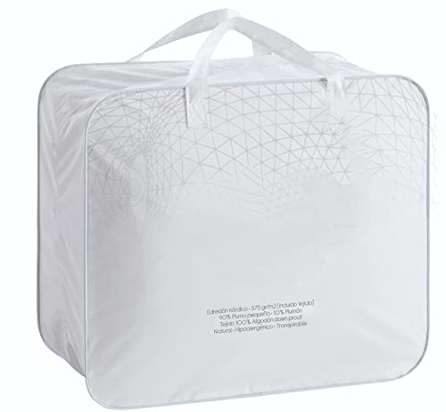 Purpura Home - Edredon Nordico Cama 150 de Pluma y Plum&oacute;n de Pato y Oca para Invierno Algod&oacute;n....