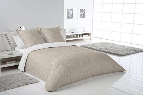 SABANALIA - Funda nórdica Stone (Disponible en Varios tamaños y Colores), Cama 90, Beige