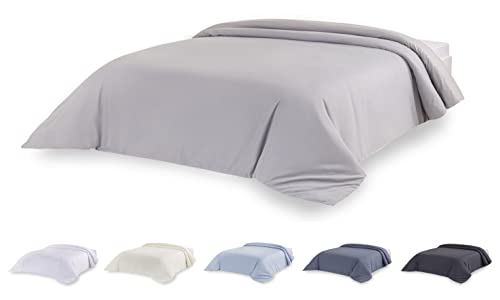 Todocama – Funda nórdica de Microfibra para edredón de Tacto Extra Suave. (Gris Claro - Cama...