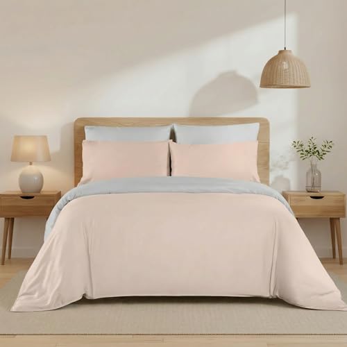 H HANSEL HOME Funda N&oacute;rdica Bicolor Cama 90 &ndash; 3 Piezas &ndash; 100% Microfibra Suave y Transpirable...