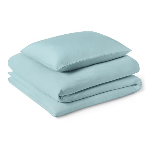 Amazon Basics Juego de Funda Nórdica Cama 80/90 de Microfibra Prelavada, Extra Suave con Efecto...