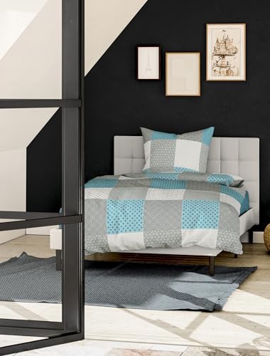 Bierbaum 6277 14 - Juego de Cama (Franela Fina, Fabricado en Alemania, 135 x 200 cm y 80 x 80 cm),...