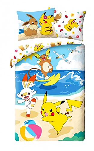 Halantex Juego de ropa de cama de Pokemon de 140 x 200 cm + almohada de 70 x 90 cm · Pokémon...