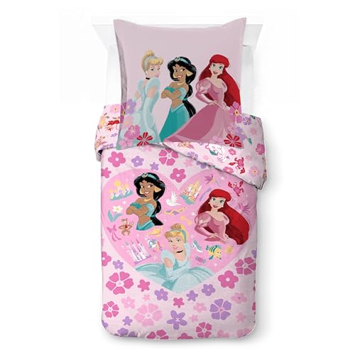 Jay Franco Kids Disney Princess Juego de Funda n&oacute;rdica - Ropa de Cama Supersuave con Funda de...
