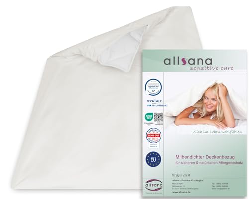 allsana - Funda hipoalerg&eacute;nica para edred&oacute;n (155 x 220 cm, anti&aacute;caros)