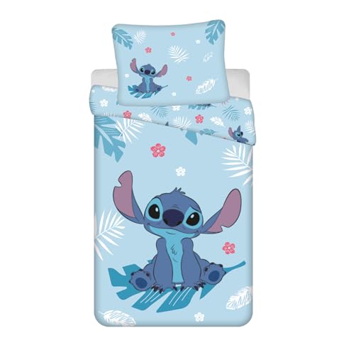 Jerry Fabrics Stitch Angel - Juego de ropa de cama reversible de 140 x 200 cm y funda de almohada...
