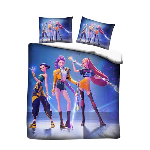 Enfunt-Home Huntrix Fundas N&oacute;rdicas Cama 90 de 3 Piezas - Fundas Poli&eacute;ster N&oacute;rdico 150x200cm con...