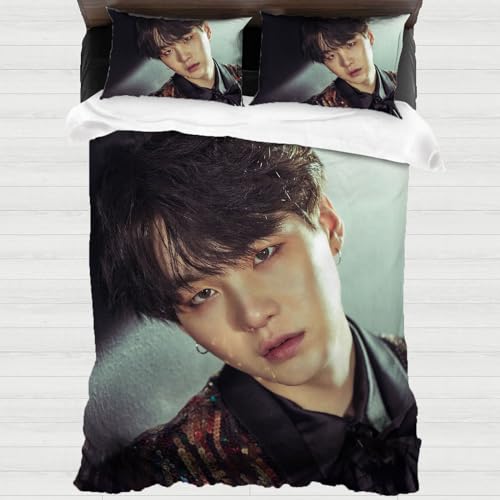 XYOK BTS Ropa de cama infantil K-Pop, fundas nórdicas de microfibra, funda de almohada, dormitorio,...