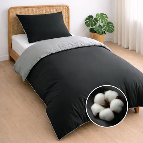 Dreamzie Funda nordica Cama 90/105 Algodon - Funda edredon 140x200 con Cierre + 1 Funda Almohada...