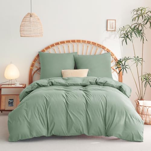 WAVVE Funda N&oacute;rdica 140x200 cm 1pc con Funda Almohada 65x65 cm 1pc, Verde