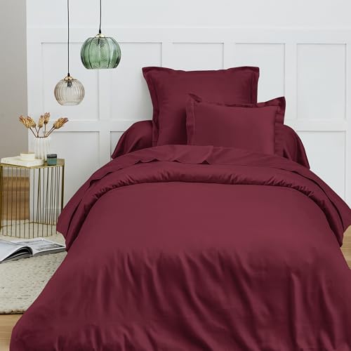 Funda n&oacute;rdica de 140 x 200 cm, premium para cama individual (granate, funda n&oacute;rdica de 140 x 200...