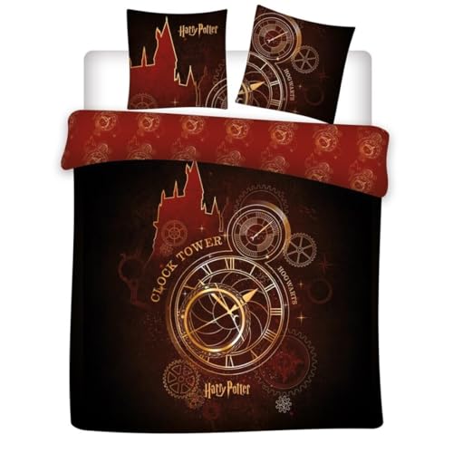 Juego de cama doble Harry Potter Clock Tower, funda n&oacute;rdica para 2 personas, 240 x 220 cm y 2...