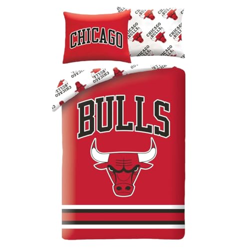 Halantex Baloncesto Chigago Bulls Basket &ndash; Juego de cama funda n&oacute;rdica de 140 x 200 cm con funda...