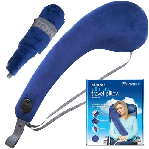 Travelrest Todo en Uno Almohada de Viaje de Primera Calidad/Almohada para el Cuello-Funda Lavable de...