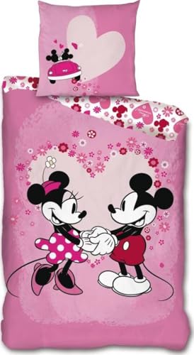 Juego de cama Minnie, funda n&oacute;rdica reversible Minnie 140 x 200 cm, funda de almohada de 63 x 63 cm...