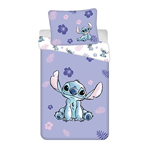 Disney Stitch Juego de ropa de cama, funda nórdica de 140 x 200 cm y funda de almohada de 65 x 65...