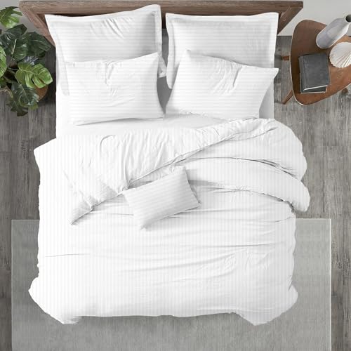 Kotton Culture 100% Egyptian Cotton Duvet Cover with Two Pillowshams, 600-Thread-Count King Size...