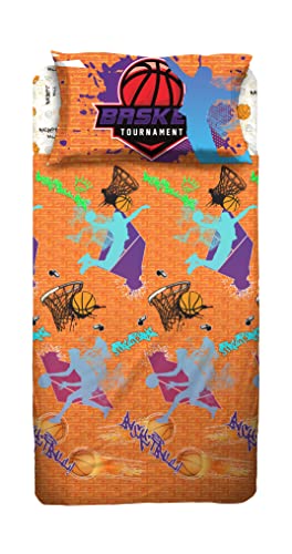hermet Baloncesto - Juego de s&aacute;banas Individual para Dormitorio, una Plaza, Juego de Cama, s&aacute;bana...