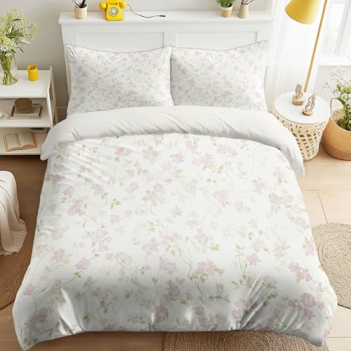 Cama 180 Suaves al Tacto Funda N&oacute;rdica Cl&aacute;sico Rosa Verde Flores Liberty Francesas Exquisito...