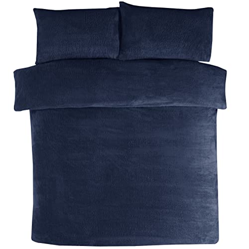 Sleepdown 5056242753766 Juego edred&oacute;n y Fundas de Almohada de Forro Polar, Color Azul Marino,...