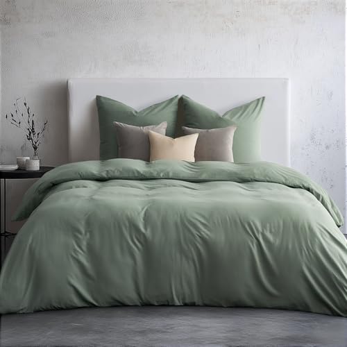 WohlNest Funda N&oacute;rdica Cama 180 Verde Salvia,Microfibra de Poli&eacute;ster Ultrasuave, con...