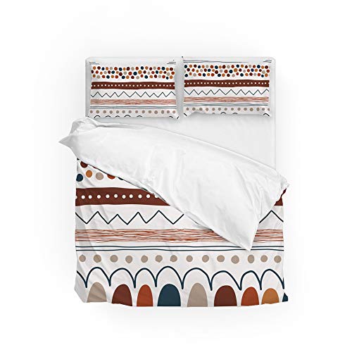 Ruchen Juego de Funda de edred&oacute;n, Abstracto Dibujado a Mano, Creativo, Multicolor, Rayas...