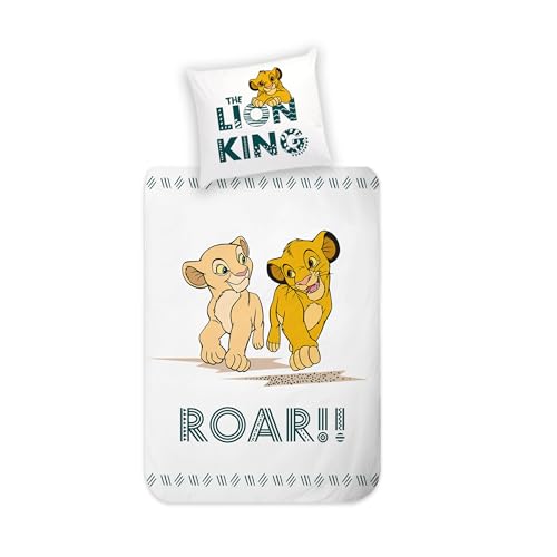 MTOnlinehandel El Rey Le&oacute;n - Funda de Almohada de 80 x 80 cm y Funda n&oacute;rdica de 135 x 200 cm,...