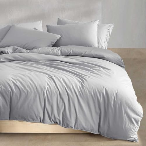 Calvin Klein - Juego de Funda de edred&oacute;n Queen, Ropa de Cama de percal de algod&oacute;n Lavado,...
