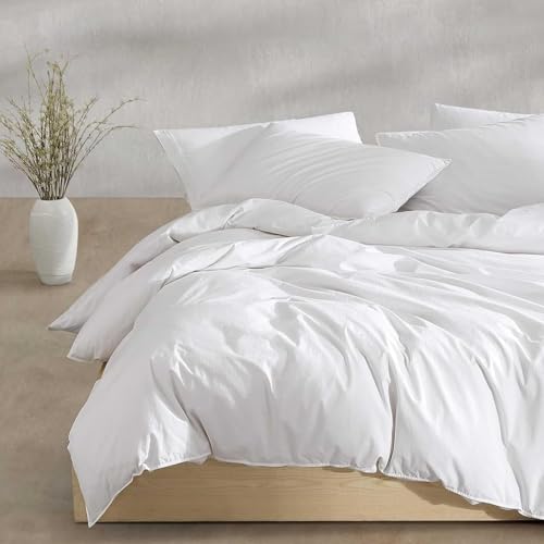 Calvin Klein - Juego de Funda de edred&oacute;n Queen, Ropa de Cama de percal de algod&oacute;n Lavado,...