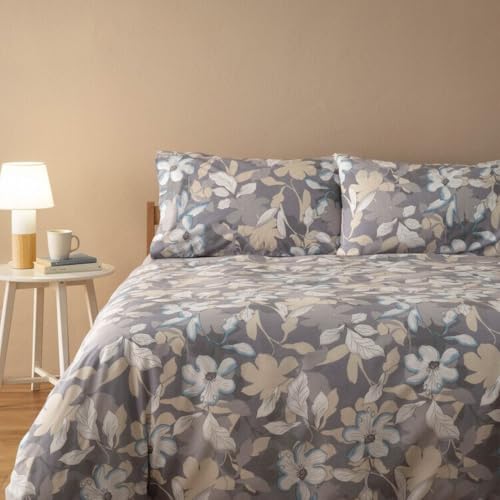 Bassetti - Juego de funda n&oacute;rdica, matrimonial, art. Dundas, col. beige, con bajera ajustable...