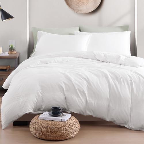 LANE LINEN Juego de ropa de cama doble de 4 piezas, funda de edred&oacute;n de microfibra prelavada,...