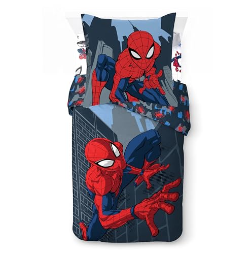 Jay Franco Marvel Spiderman - Juego de ropa de cama infantil supersuave con funda de edred&oacute;n,...