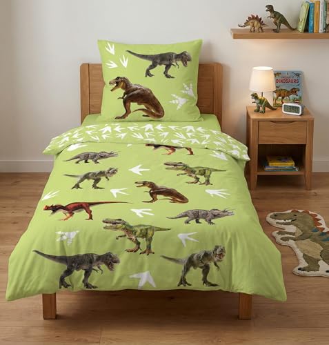 BrandMac - Juego de funda n&oacute;rdica de 140 x 200 cm y funda de almohada de 63 x 63 cm, T-Rex