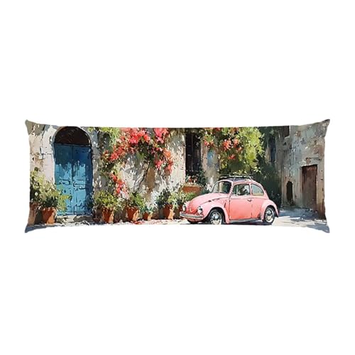 Almohada Corporal Larga Casa de Coches Beatle Cojin Embarazo 40x150cm &ndash; Almohada Larga para Dormir...