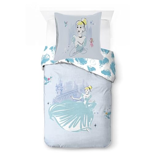 Jay Franco Princesa &ndash; Cenicienta &ndash; Vestido &laquo; True Blue &raquo; &ndash; Elegante Juego de Funda n&oacute;rdica...