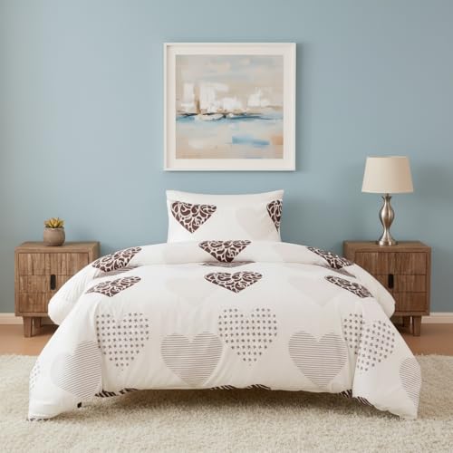 HOMEYA Juego de Funda N&oacute;rdica Cama 105 de 2 Piezas, Funda Edred&oacute;n 165x220cm + 1 Almohada 50x75cm,...