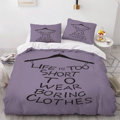 Funda Nordica Cama 180 Letras Fundas de Edredon 260x240 Estampado 3D Percha de Ropa Funda N&oacute;rdica...