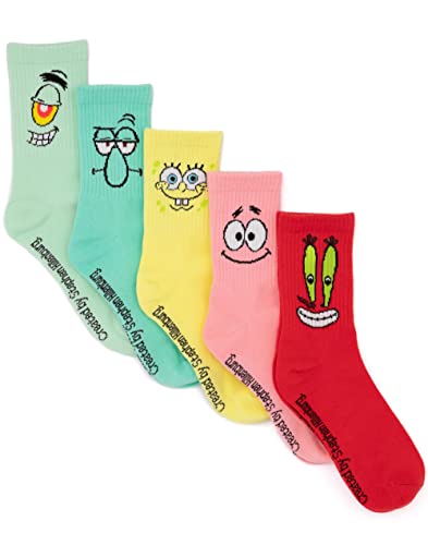 Bob Esponja Squarepants Calcetines 5 Pack Adultos Unisex caracteres Calzado